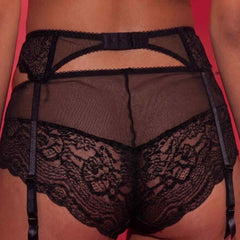 Black Lace Garter Belt with Adjustable Straps
