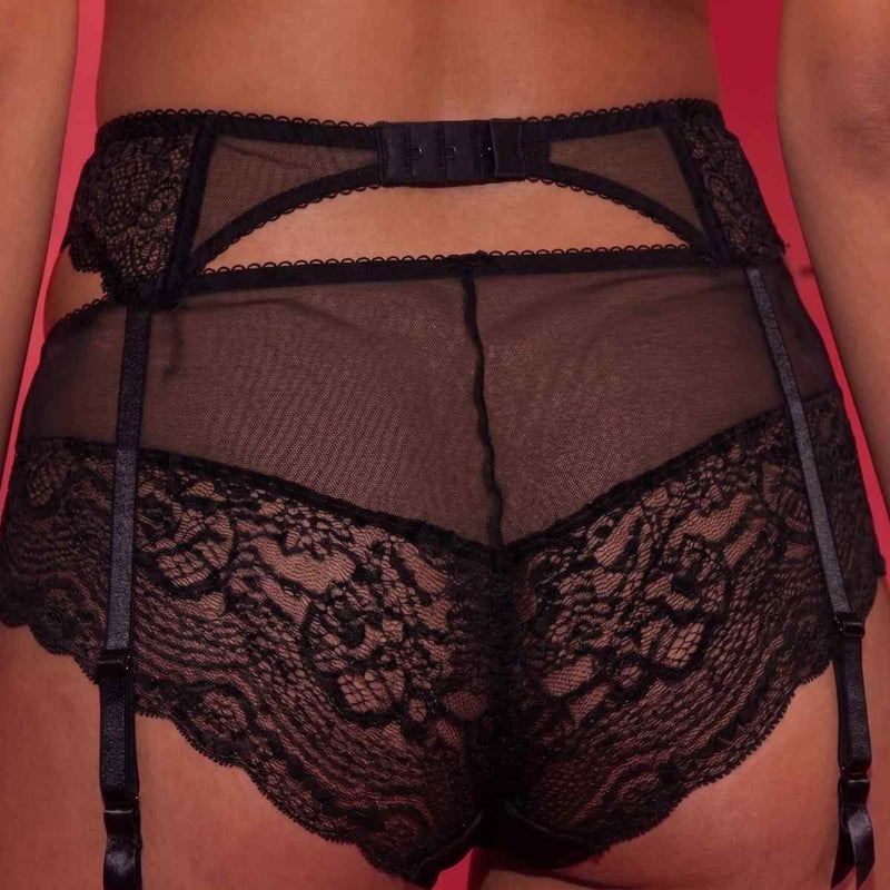 Black Lace Garter Belt with Adjustable Straps