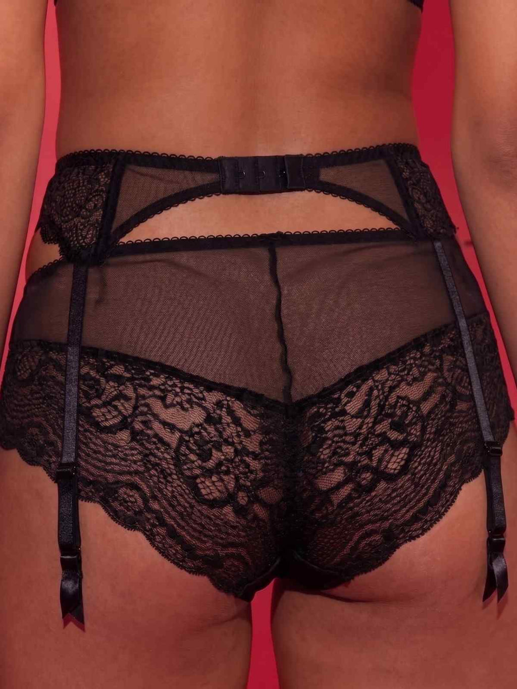 Black Lace Garter Belt with Adjustable Straps