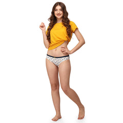 SOIE Woman - Mid Rise Medium Coverage Solid and Printed Cotton Stretch Brief Panty (Pack of 3) - Panty -for Women