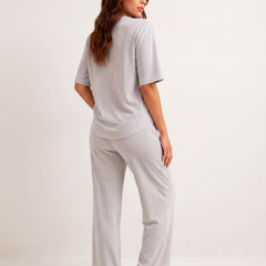 Women’s Premium Grey Waffle Pyjama Set