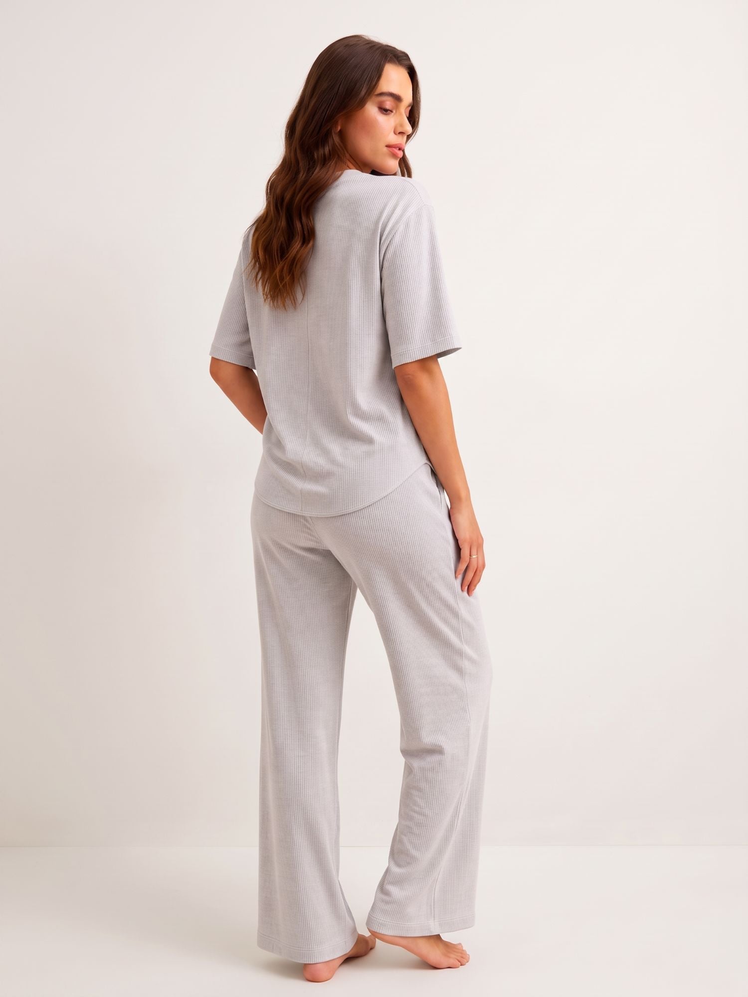 Women’s Premium Grey Waffle Pyjama Set