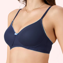 Miley Lace Trim Bra –  Wire-Free Comfort. Power Net, Super Soft Cups & Breathable Mesh Wings