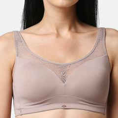 SOIE Woman - Full Coverage Padded Non Wired Lace Detail Cami Bra - -for Women