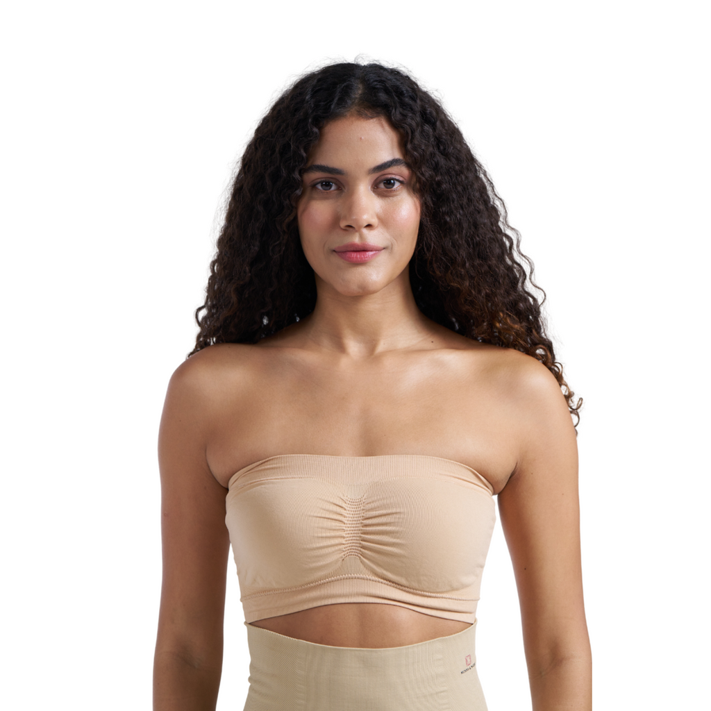 Munns & Mars Bundle of Seamless Non-Padded Tube Bra Combo Black-Blue-Beige