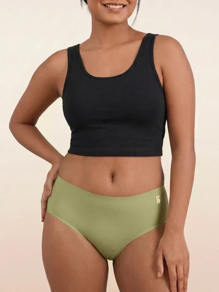 Green Mid-waist Seamless Underwear