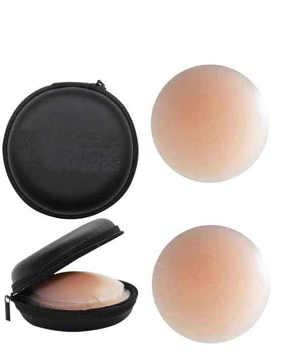 Women's Free Size 1 Pairs Adhesive Reusable Silicone Nipple Cover Pad
