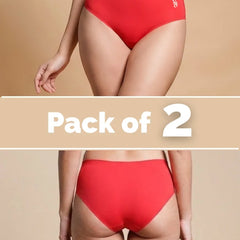 2 Pack - Red Mid-waist Seamless Underwear