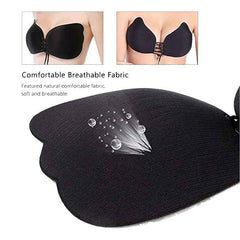 Brachy Black Sticky Adhesive Silicone Invisible Push Up Backless Strapless Bra