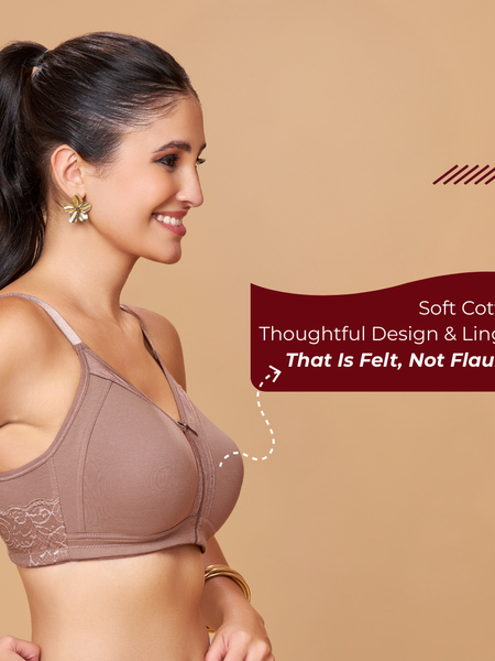 MAROON Mocha Seamless Non-Padded Non-Wired Full Coverage Everyday Bra for Women
