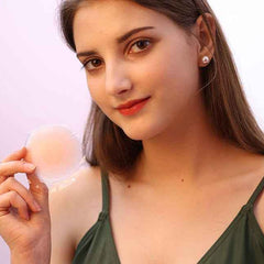 Women's Free Size 1 Pairs Adhesive Reusable Silicone Nipple Cover Pad