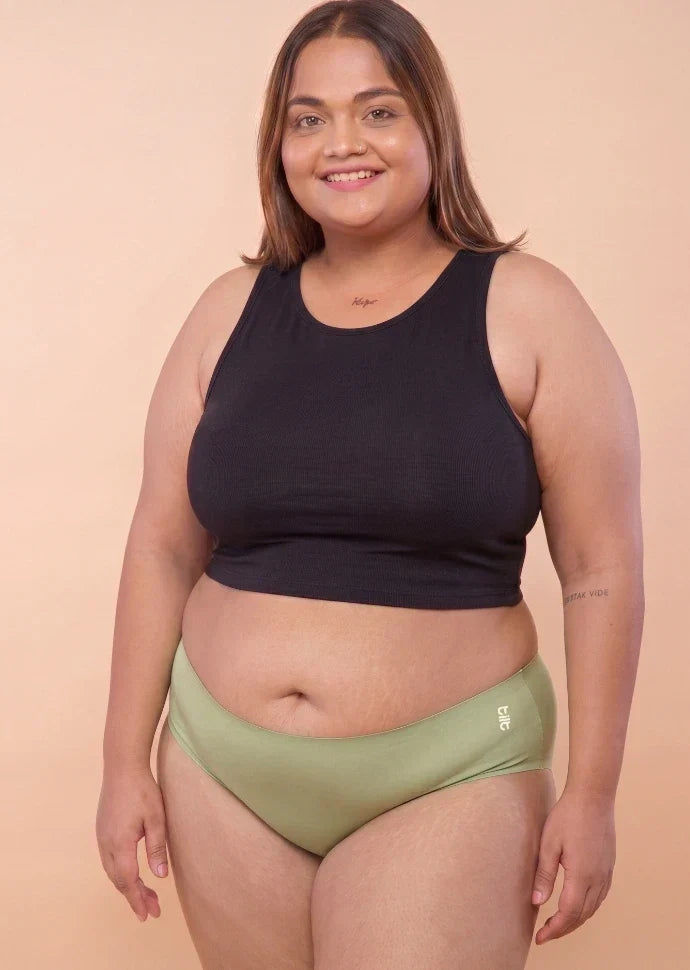 Green Mid-waist Seamless Underwear