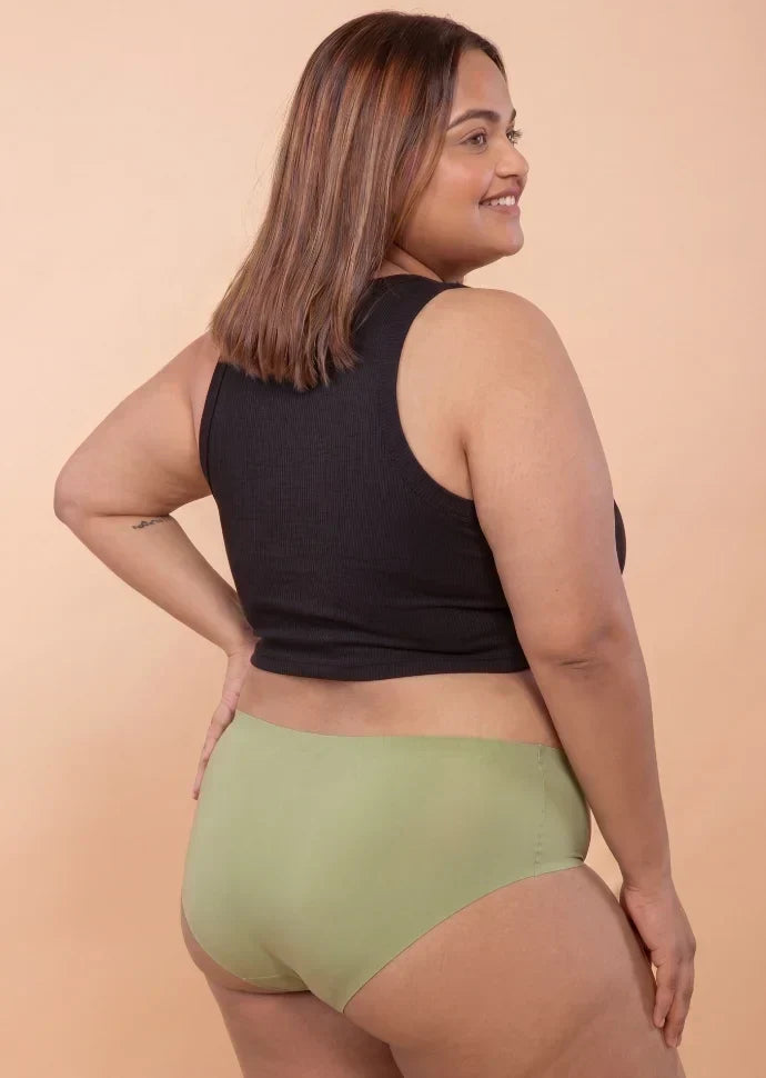 Green Mid-waist Seamless Underwear