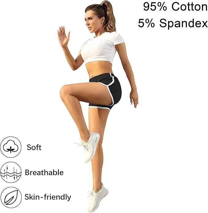 Plus Size for Women Cotton Sports Shorts for Dance, Yoga, Running