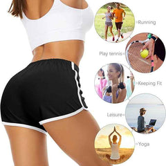 Women Sports Cotton Spandex Mid-Rise Cotton Workout Shorts