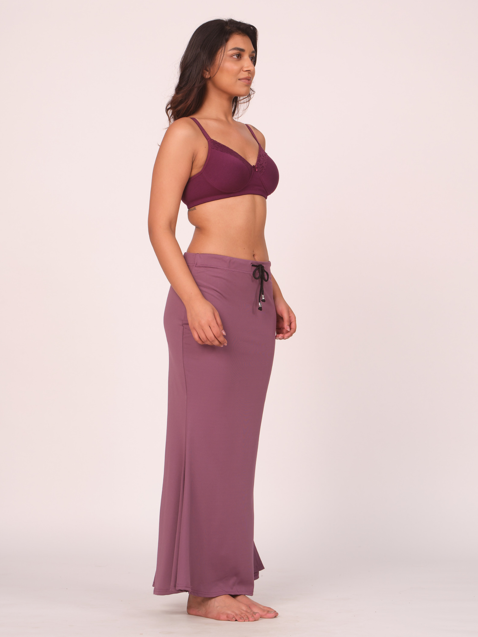 Munns & Mars Polyester Fish-Cut Saree Shapewear