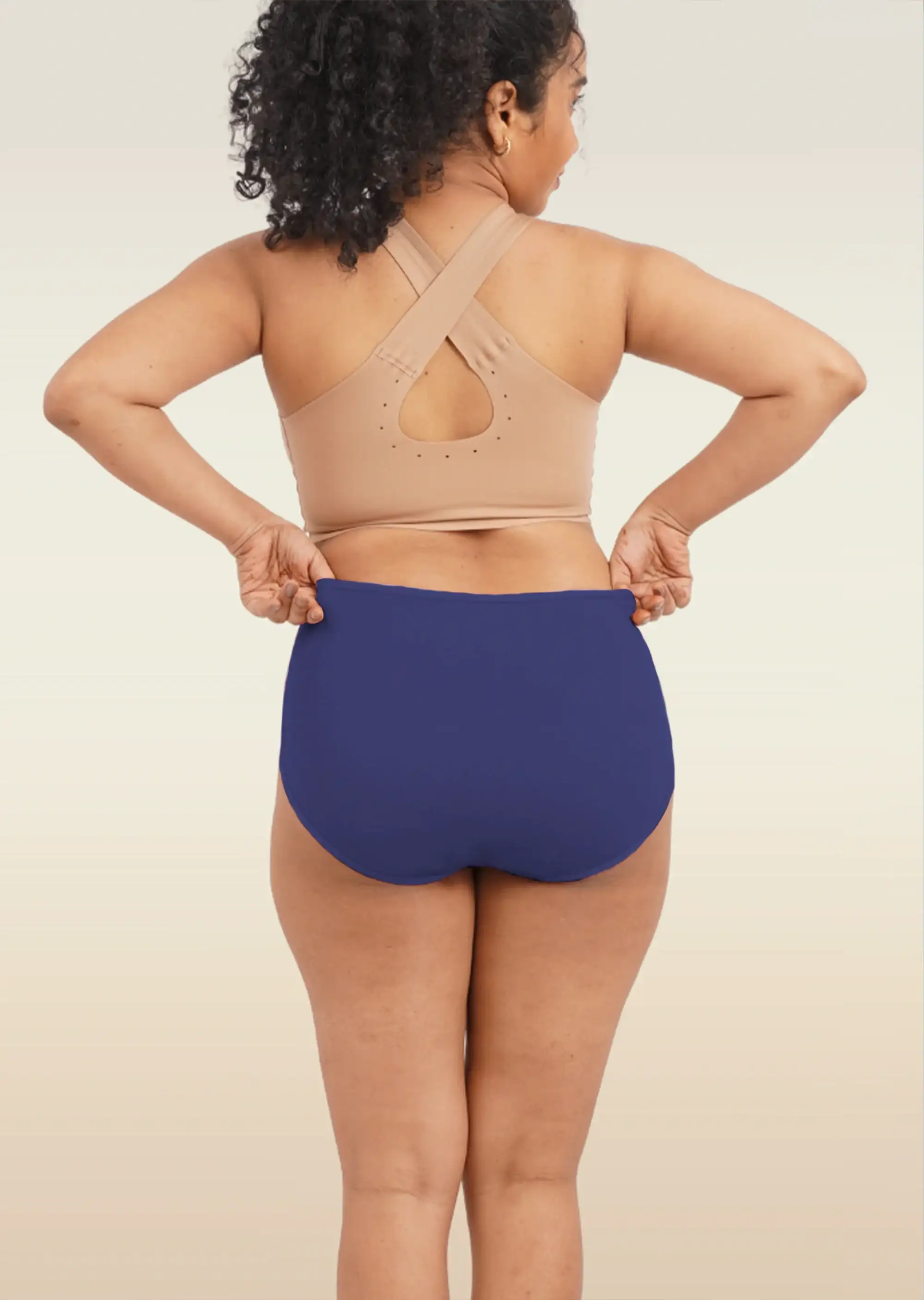 Blue High-waist Bamboo Underwear
