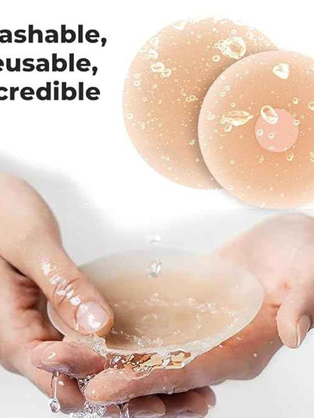 (Pack Of 4 Set )Women's Reusable Nipple Cover Adhesive Bra Pad