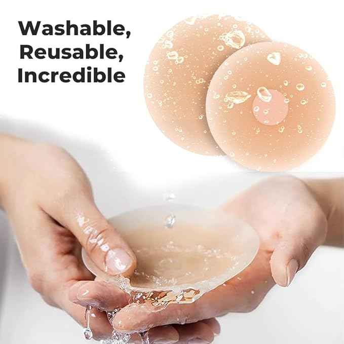 (Pack Of 4 Set )Women's Reusable Nipple Cover Adhesive Bra Pad