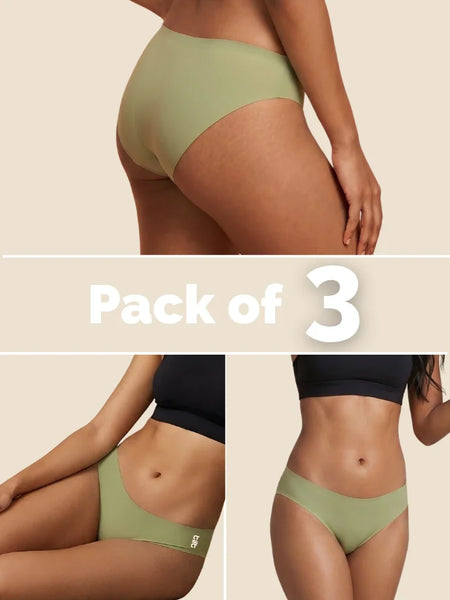 3 Pack - Green Low-waist Seamless Underwear