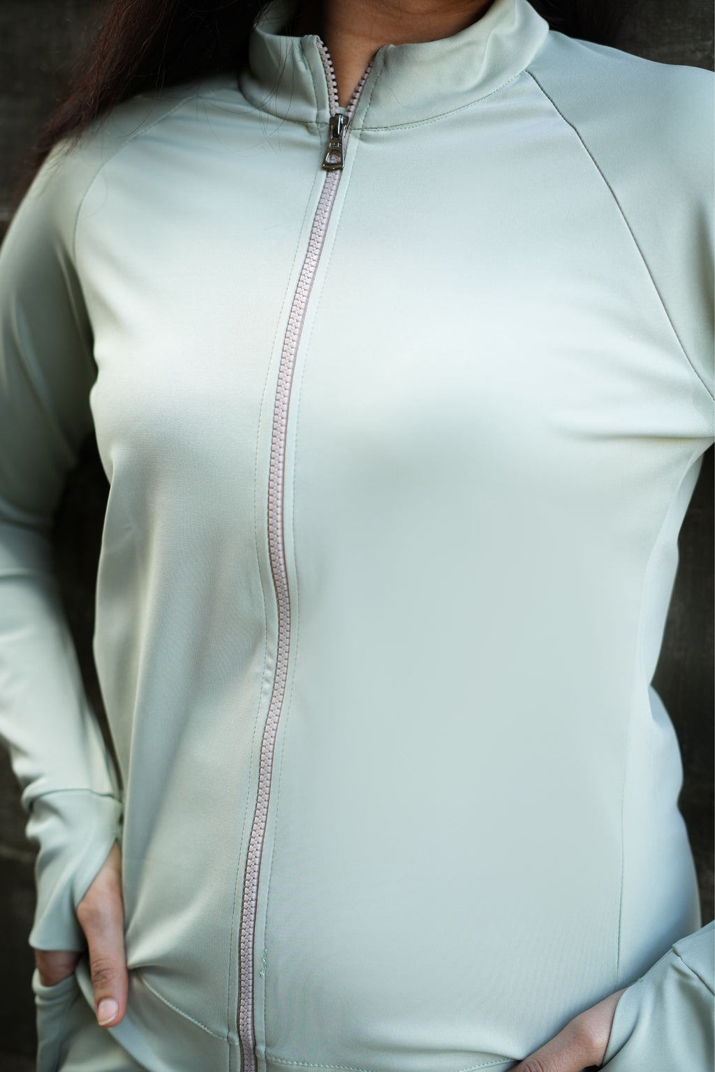 Wednesday workout jacket set-Sage green