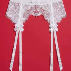 White Lace Garter Belt with Adjustable Straps