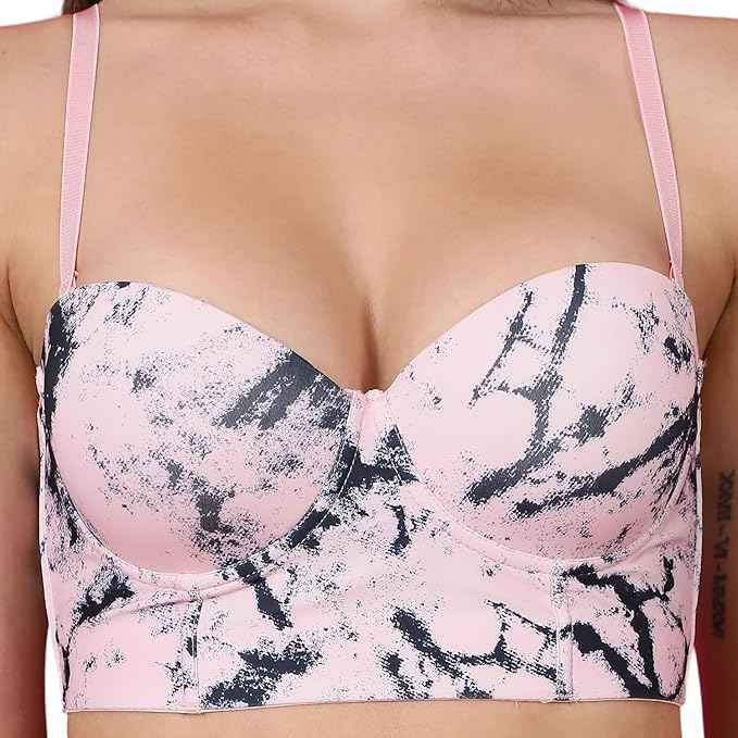 Brachy Women's Pink Underwired Lightly Padded Bralette Multiway Bra