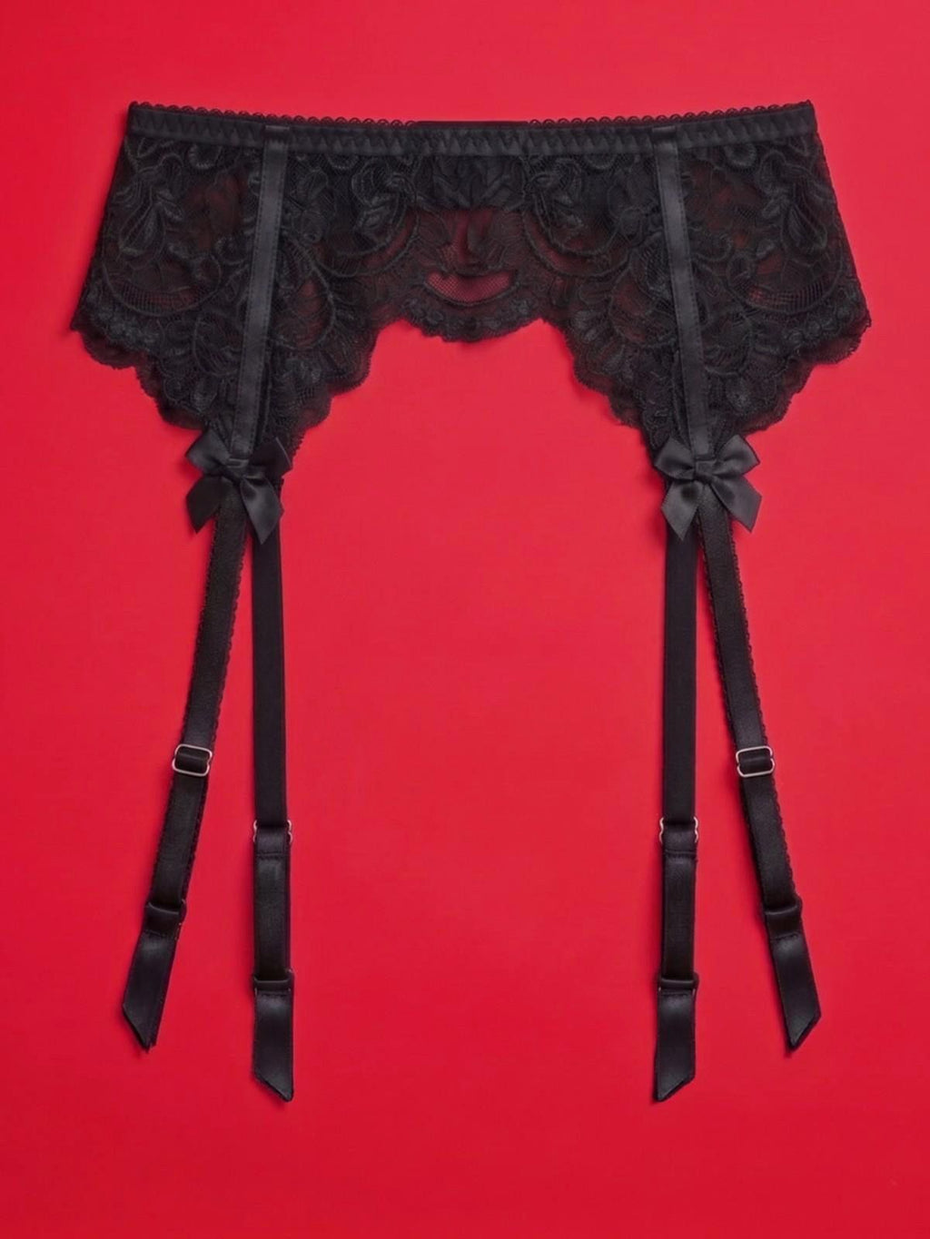 Black Lace Garter Belt with Adjustable Straps
