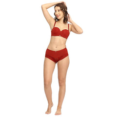 SOIE Woman - Mid Rise Medium Coverage Short Lace Panty - Panty -for Women