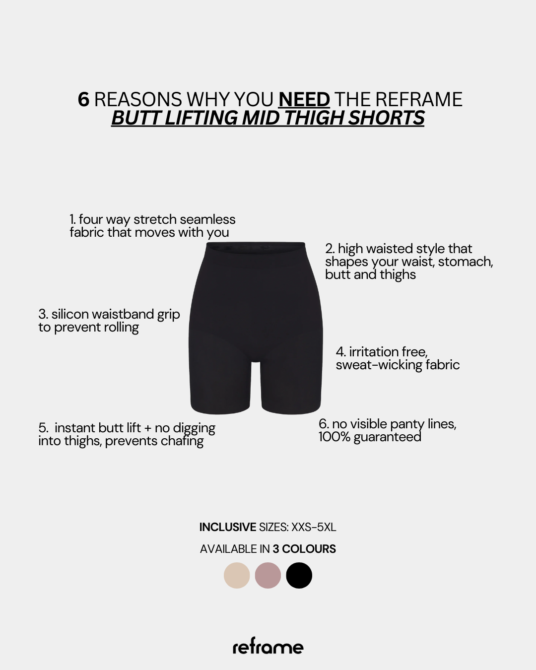 Butt Lifting Mid Thigh Shorts