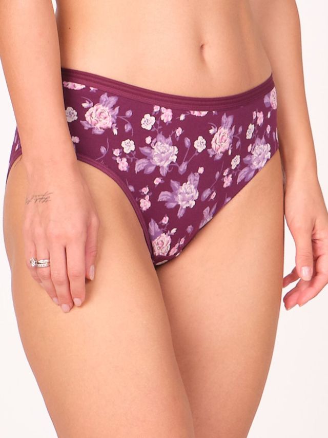 Munns & Mars Womens Cotton Printed Mid Waist Hipster Panty Pack of 3