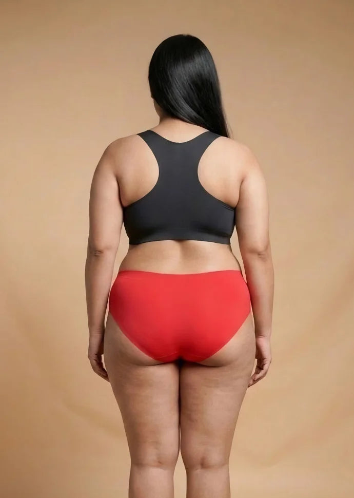 2 Pack - Red Mid-waist Seamless Underwear