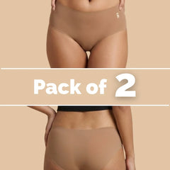 2 Pack - Beige Mid-waist Seamless Underwear