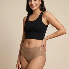 2 Pack - Beige Mid-waist Seamless Underwear