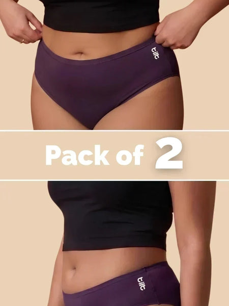 2 Pack - Violet Bamboo Absorbent Underwear