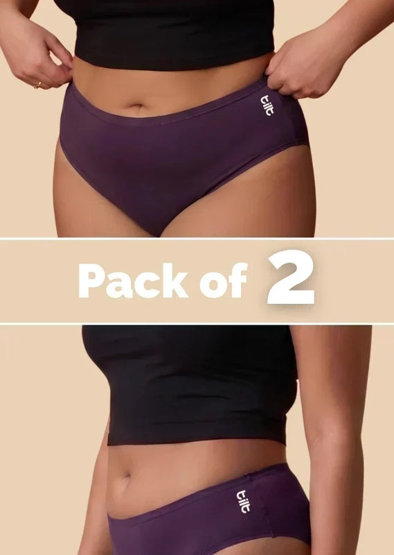 2 Pack - Violet Bamboo Absorbent Underwear