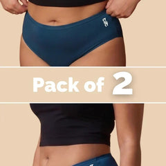 2 Pack - Blue Bamboo Absorbent Underwear