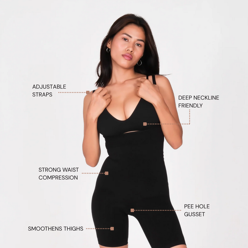 Open Bust Mid Thigh Bodysuit