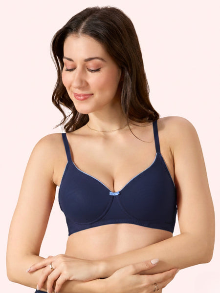 Miley Lace Trim Bra –  Wire-Free Comfort. Power Net, Super Soft Cups & Breathable Mesh Wings