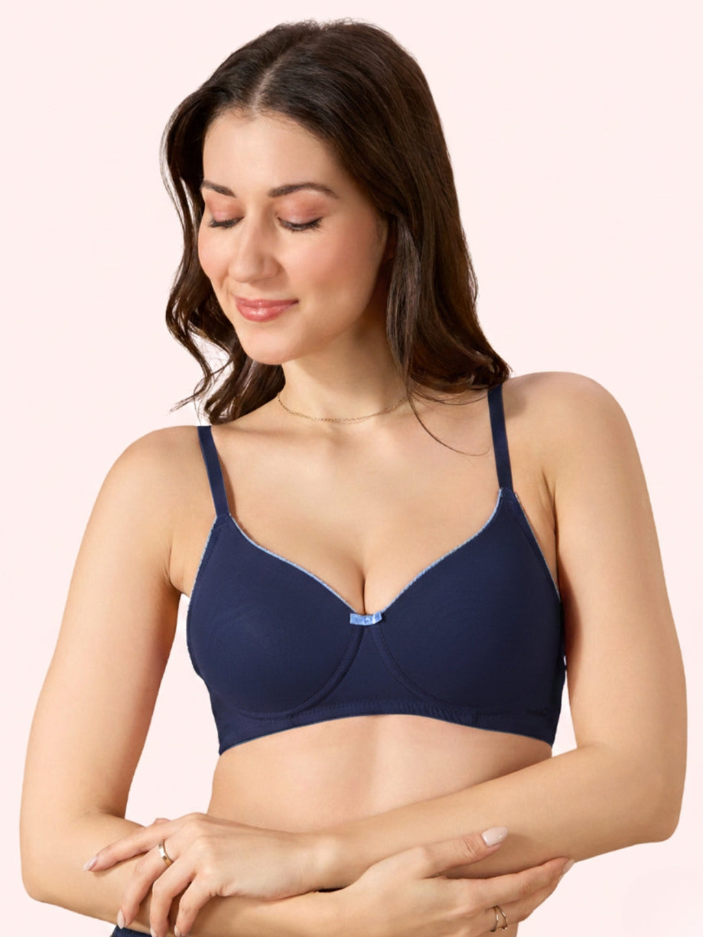 Miley Lace Trim Bra –  Wire-Free Comfort. Power Net, Super Soft Cups & Breathable Mesh Wings