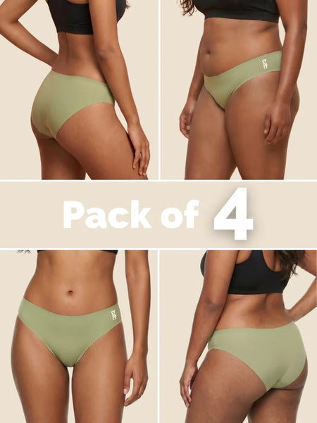 4 Pack - Green Low-waist Seamless Underwear