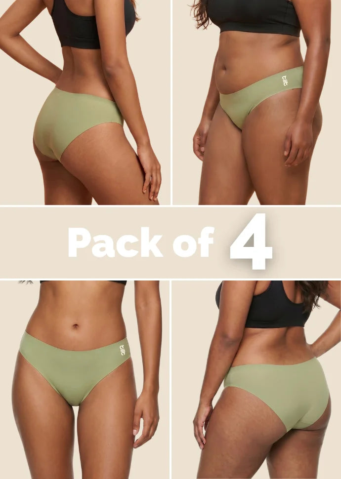 4 Pack - Green Low-waist Seamless Underwear