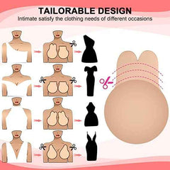 Brachy Women Pack Of 2 Sticky Adhesive Silicone Invisible Push Up Backless Strapless Nipple Cover Bra