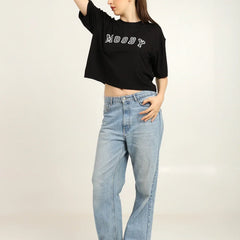 Bamboo Fabric Gen Z Women Oversize Crop T-Shirt | Ultra Soft Breathable | Trendy Streetwear Crop Top | Sustainable Fashion