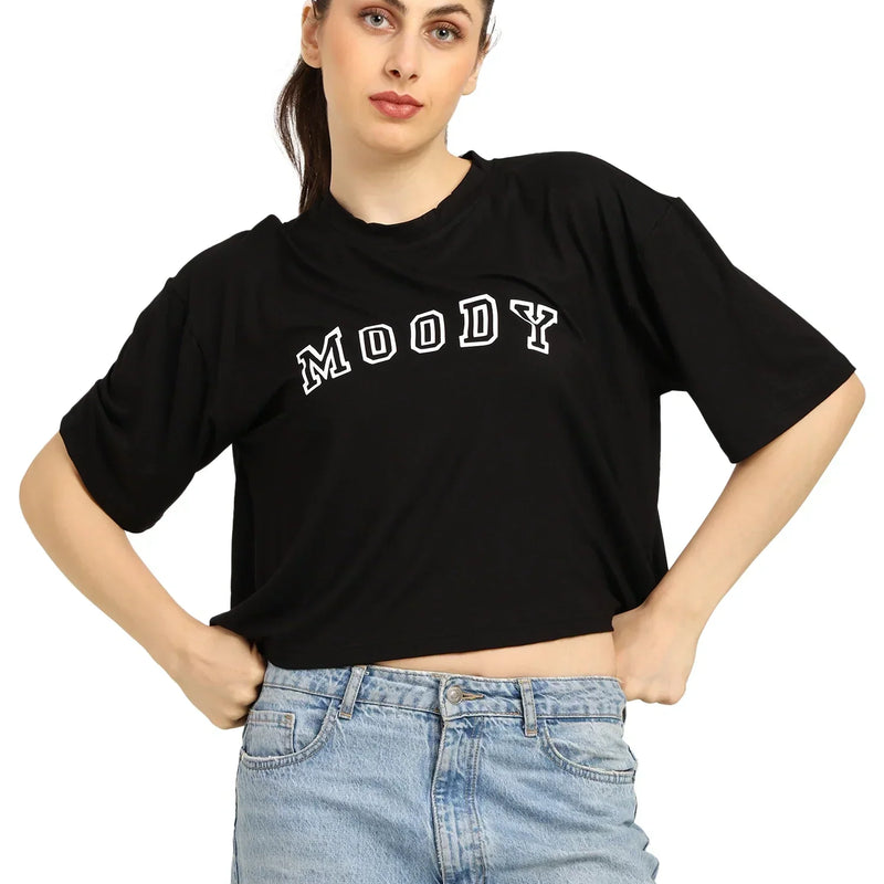 Bamboo Fabric Gen Z Women Oversize Crop T-Shirt | Ultra Soft Breathable | Trendy Streetwear Crop Top | Sustainable Fashion