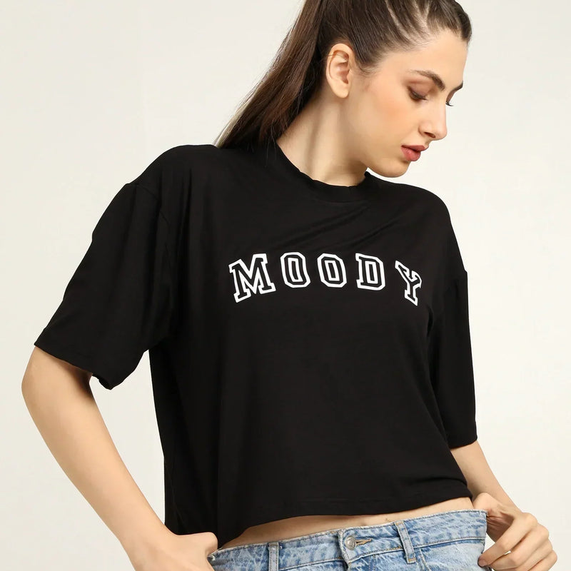 Bamboo Fabric Gen Z Women Oversize Crop T-Shirt