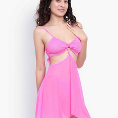 Women Night Wear Baby Doll With Lingerie Set