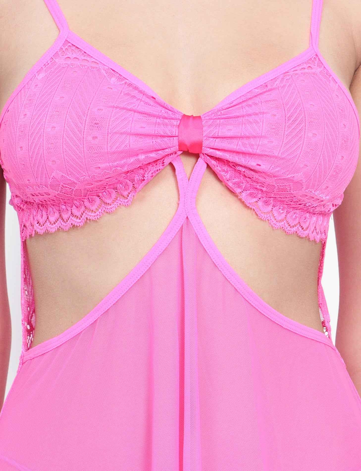 Women Night Wear Baby Doll With Lingerie Set