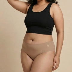 3 Pack - Beige Mid-waist Seamless Underwear