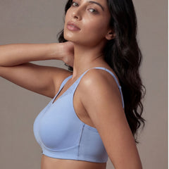 Full Coverage Padded Non Wired Bra With Lace Detailing